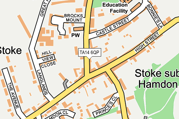 TA14 6QP map - OS OpenMap – Local (Ordnance Survey) TA14 6QP map - OS OpenMap – Local (Ordnance Survey)