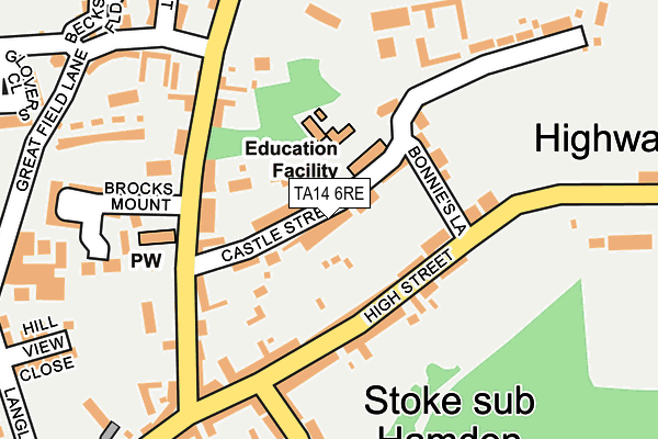 TA14 6RE map - OS OpenMap – Local (Ordnance Survey)