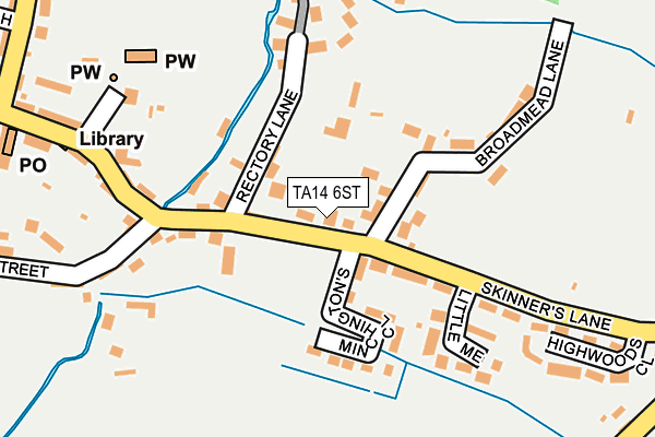 TA14 6ST map - OS OpenMap – Local (Ordnance Survey) TA14 6ST map - OS OpenMap – Local (Ordnance Survey)