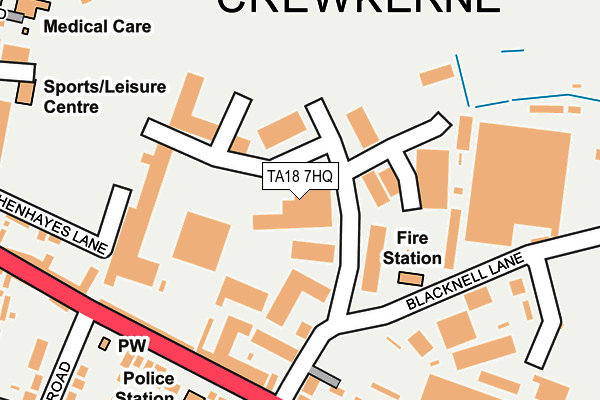 TA18 7HQ map - OS OpenMap – Local (Ordnance Survey) TA18 7HQ map - OS OpenMap – Local (Ordnance Survey)