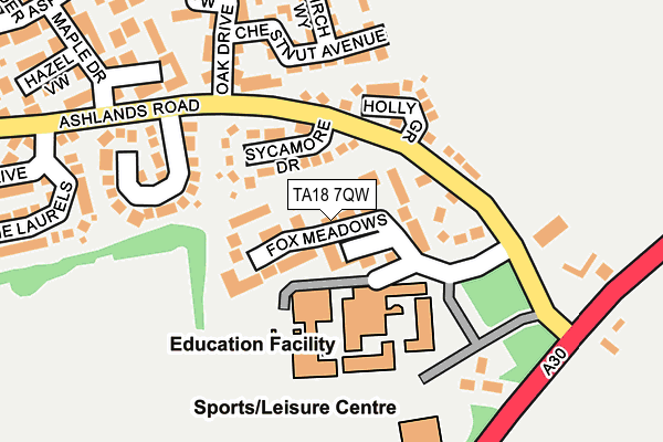 TA18 7QW map - OS OpenMap – Local (Ordnance Survey) TA18 7QW map - OS OpenMap – Local (Ordnance Survey)