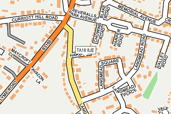 TA18 8JE map - OS OpenMap – Local (Ordnance Survey) TA18 8JE map - OS OpenMap – Local (Ordnance Survey)