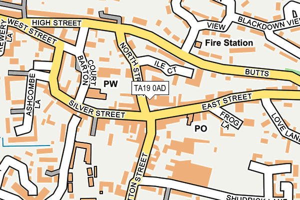 TA19 0AD map - OS OpenMap – Local (Ordnance Survey) TA19 0AD map - OS OpenMap – Local (Ordnance Survey)