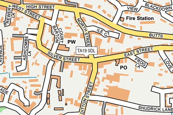 TA19 0DL map - OS OpenMap – Local (Ordnance Survey) TA19 0DL map - OS OpenMap – Local (Ordnance Survey)