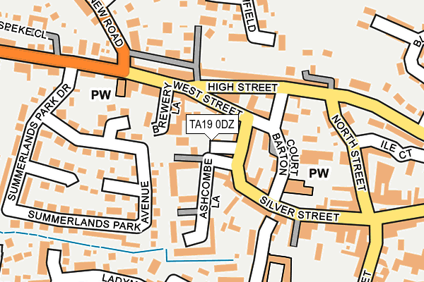 TA19 0DZ map - OS OpenMap – Local (Ordnance Survey) TA19 0DZ map - OS OpenMap – Local (Ordnance Survey)