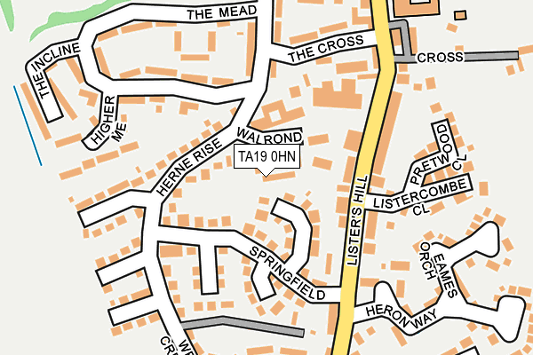 TA19 0HN map - OS OpenMap – Local (Ordnance Survey) TA19 0HN map - OS OpenMap – Local (Ordnance Survey)