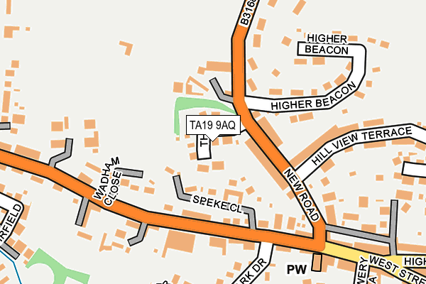TA19 9AQ map - OS OpenMap – Local (Ordnance Survey)