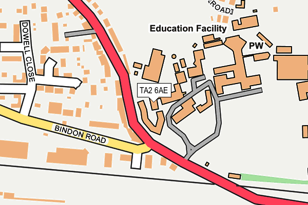 TA2 6AE map - OS OpenMap – Local (Ordnance Survey) TA2 6AE map - OS OpenMap – Local (Ordnance Survey)