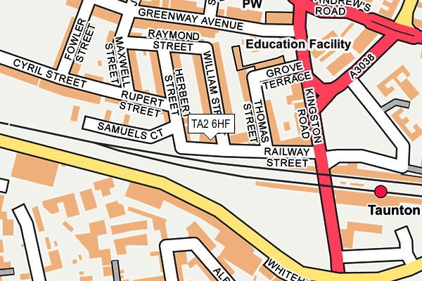 TA2 6HF map - OS OpenMap – Local (Ordnance Survey) TA2 6HF map - OS OpenMap – Local (Ordnance Survey)