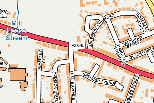 TA2 6NL map - OS OpenMap – Local (Ordnance Survey) TA2 6NL map - OS OpenMap – Local (Ordnance Survey)