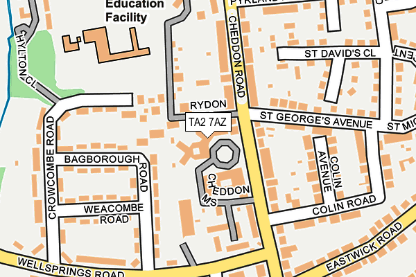 TA2 7AZ map - OS OpenMap – Local (Ordnance Survey) TA2 7AZ map - OS OpenMap – Local (Ordnance Survey)