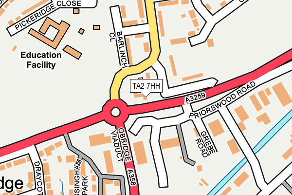 TA2 7HH map - OS OpenMap – Local (Ordnance Survey) TA2 7HH map - OS OpenMap – Local (Ordnance Survey)