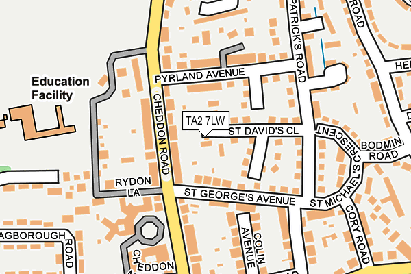 TA2 7LW map - OS OpenMap – Local (Ordnance Survey) TA2 7LW map - OS OpenMap – Local (Ordnance Survey)