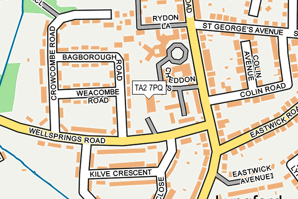 TA2 7PQ map - OS OpenMap – Local (Ordnance Survey) TA2 7PQ map - OS OpenMap – Local (Ordnance Survey)