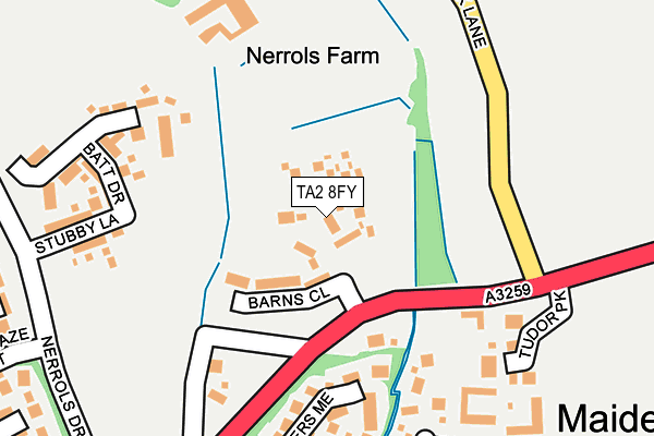 TA2 8FY map - OS OpenMap – Local (Ordnance Survey) TA2 8FY map - OS OpenMap – Local (Ordnance Survey)