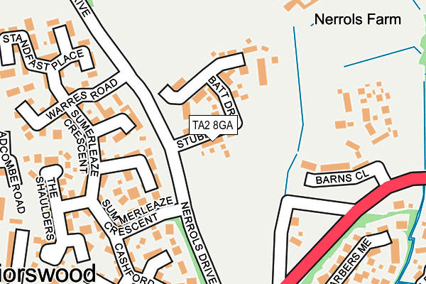 TA2 8GA map - OS OpenMap – Local (Ordnance Survey) TA2 8GA map - OS OpenMap – Local (Ordnance Survey)