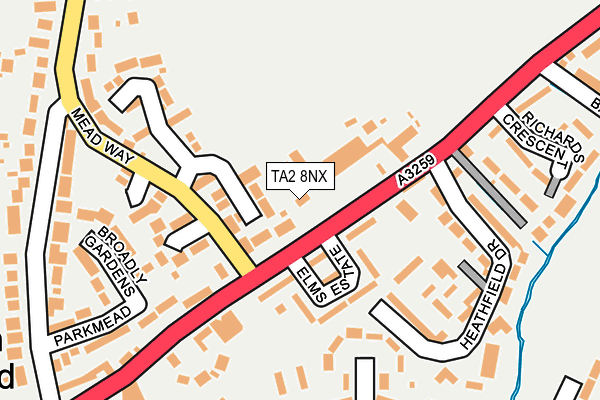 TA2 8NX map - OS OpenMap – Local (Ordnance Survey) TA2 8NX map - OS OpenMap – Local (Ordnance Survey)