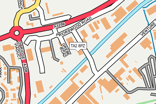 TA2 8PZ map - OS OpenMap – Local (Ordnance Survey) TA2 8PZ map - OS OpenMap – Local (Ordnance Survey)