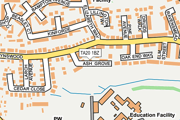 TA20 1BZ map - OS OpenMap – Local (Ordnance Survey)