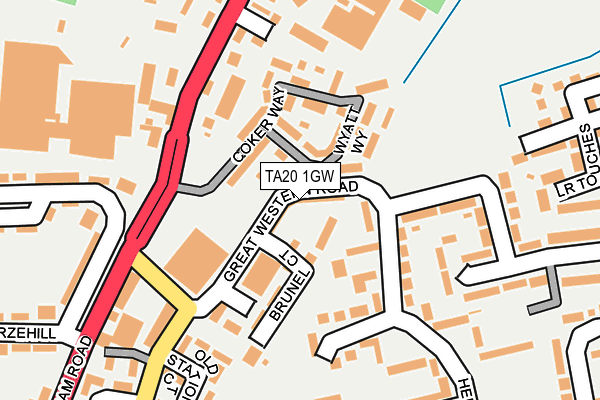 TA20 1GW map - OS OpenMap – Local (Ordnance Survey) TA20 1GW map - OS OpenMap – Local (Ordnance Survey)