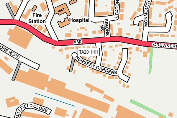 TA20 1HH map - OS OpenMap – Local (Ordnance Survey) TA20 1HH map - OS OpenMap – Local (Ordnance Survey)