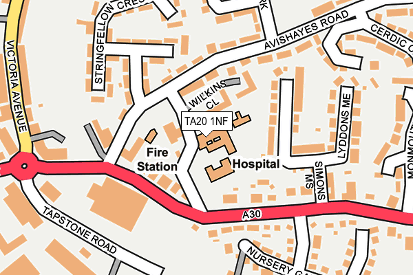 TA20 1NF map - OS OpenMap – Local (Ordnance Survey) TA20 1NF map - OS OpenMap – Local (Ordnance Survey)