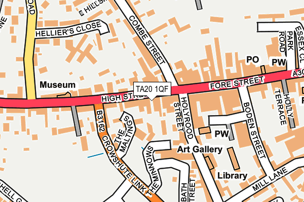 TA20 1QF map - OS OpenMap – Local (Ordnance Survey) TA20 1QF map - OS OpenMap – Local (Ordnance Survey)