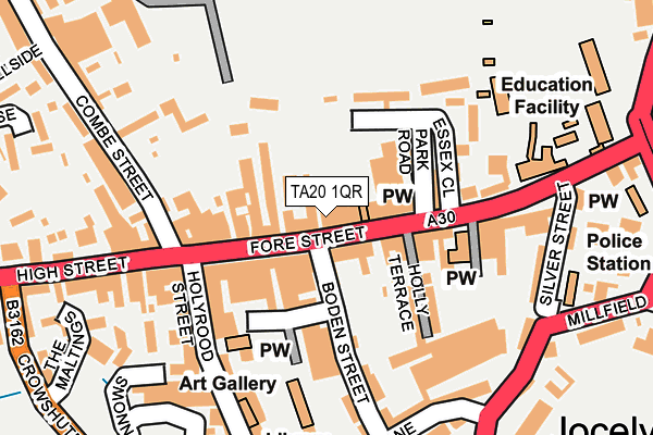 TA20 1QR map - OS OpenMap – Local (Ordnance Survey) TA20 1QR map - OS OpenMap – Local (Ordnance Survey)