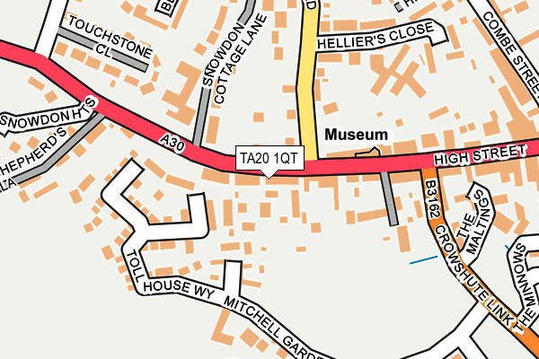 TA20 1QT map - OS OpenMap – Local (Ordnance Survey)