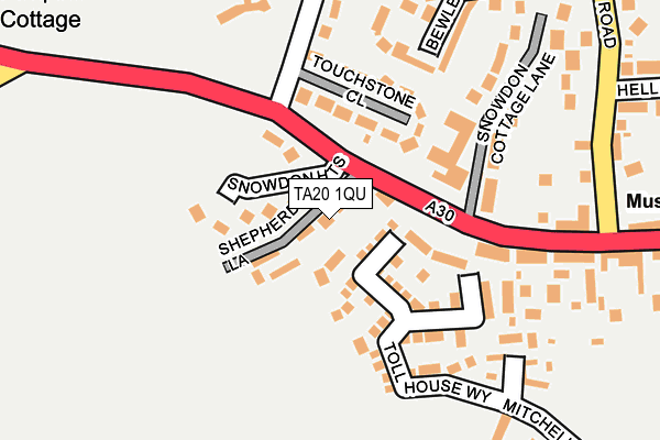 TA20 1QU map - OS OpenMap – Local (Ordnance Survey) TA20 1QU map - OS OpenMap – Local (Ordnance Survey)