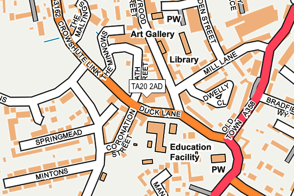 TA20 2AD map - OS OpenMap – Local (Ordnance Survey) TA20 2AD map - OS OpenMap – Local (Ordnance Survey)