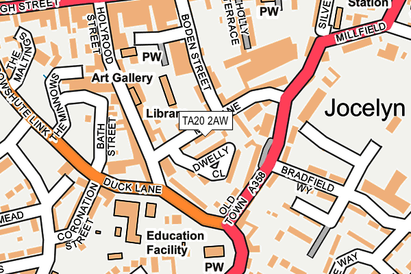 TA20 2AW map - OS OpenMap – Local (Ordnance Survey) TA20 2AW map - OS OpenMap – Local (Ordnance Survey)