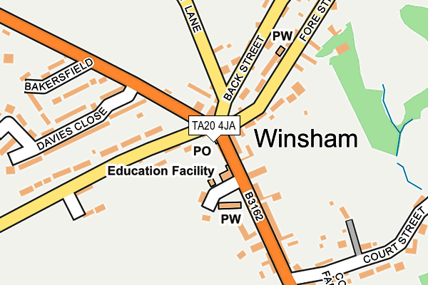TA20 4JA map - OS OpenMap – Local (Ordnance Survey) TA20 4JA map - OS OpenMap – Local (Ordnance Survey)