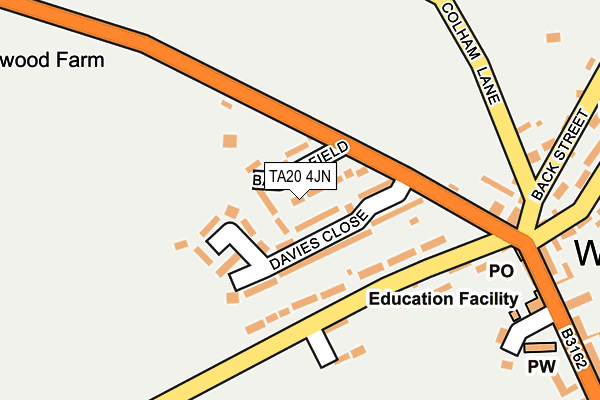 TA20 4JN map - OS OpenMap – Local (Ordnance Survey) TA20 4JN map - OS OpenMap – Local (Ordnance Survey)
