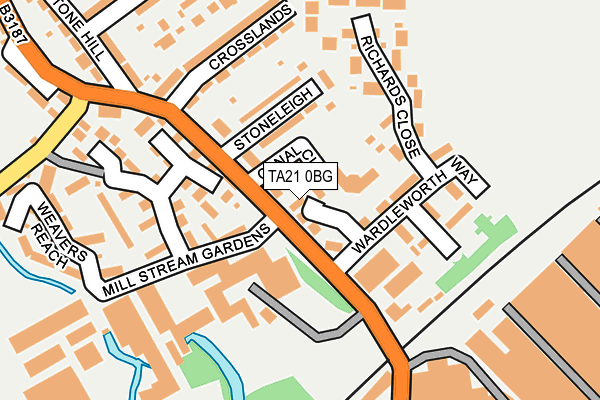 TA21 0BG map - OS OpenMap – Local (Ordnance Survey) TA21 0BG map - OS OpenMap – Local (Ordnance Survey)