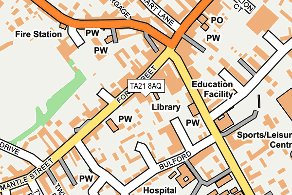 TA21 8AQ map - OS OpenMap – Local (Ordnance Survey) TA21 8AQ map - OS OpenMap – Local (Ordnance Survey)