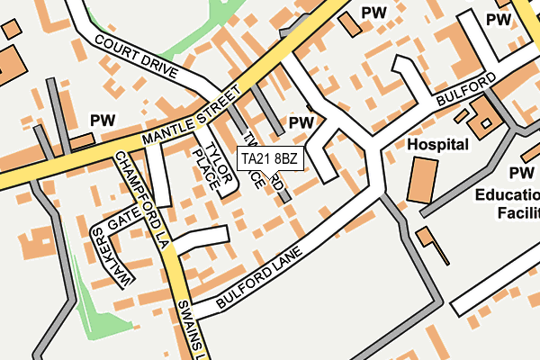 TA21 8BZ map - OS OpenMap – Local (Ordnance Survey) TA21 8BZ map - OS OpenMap – Local (Ordnance Survey)
