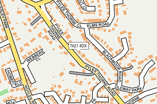 TA21 8DX map - OS OpenMap – Local (Ordnance Survey) TA21 8DX map - OS OpenMap – Local (Ordnance Survey)