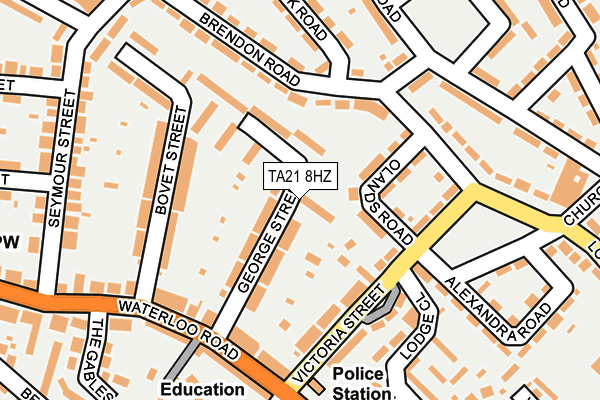 TA21 8HZ map - OS OpenMap – Local (Ordnance Survey) TA21 8HZ map - OS OpenMap – Local (Ordnance Survey)