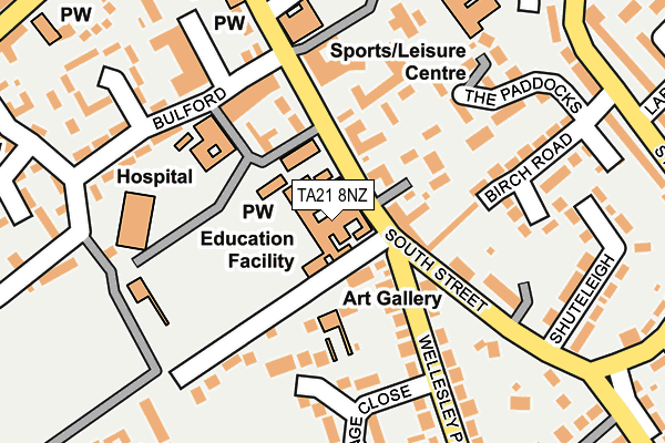 TA21 8NZ map - OS OpenMap – Local (Ordnance Survey) TA21 8NZ map - OS OpenMap – Local (Ordnance Survey)