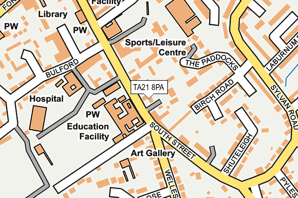 TA21 8PA map - OS OpenMap – Local (Ordnance Survey) TA21 8PA map - OS OpenMap – Local (Ordnance Survey)