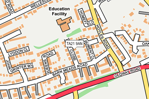 TA21 9AN map - OS OpenMap – Local (Ordnance Survey) TA21 9AN map - OS OpenMap – Local (Ordnance Survey)