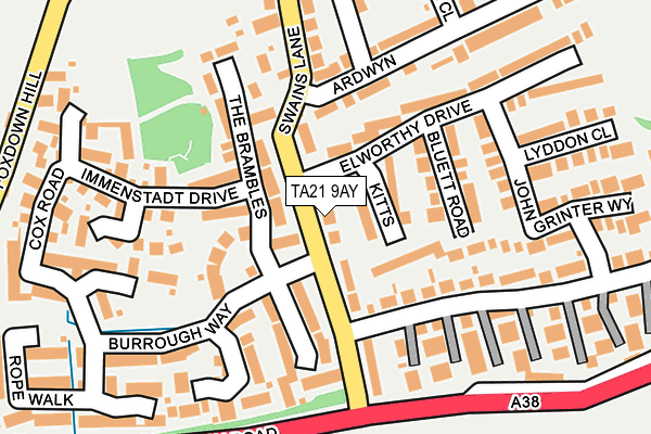 TA21 9AY map - OS OpenMap – Local (Ordnance Survey) TA21 9AY map - OS OpenMap – Local (Ordnance Survey)