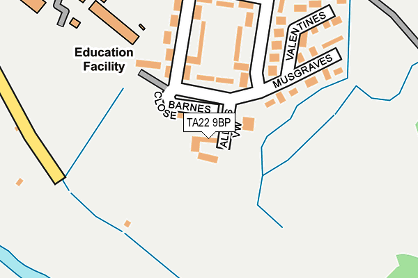 TA22 9BP map - OS OpenMap – Local (Ordnance Survey) TA22 9BP map - OS OpenMap – Local (Ordnance Survey)