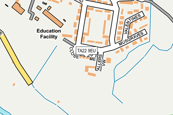 TA22 9EU map - OS OpenMap – Local (Ordnance Survey) TA22 9EU map - OS OpenMap – Local (Ordnance Survey)