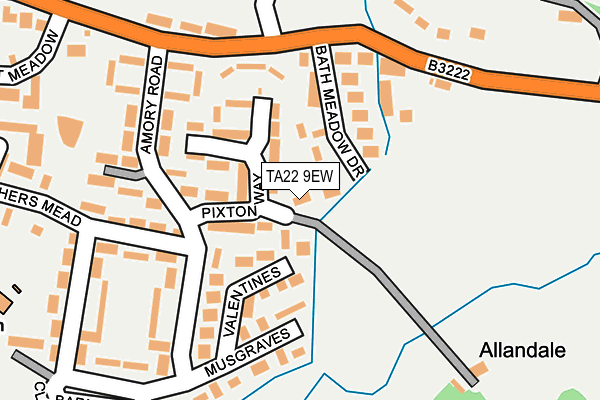 TA22 9EW map - OS OpenMap – Local (Ordnance Survey) TA22 9EW map - OS OpenMap – Local (Ordnance Survey)