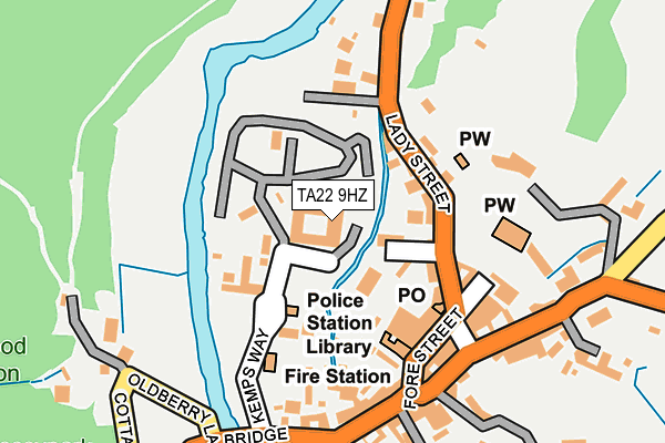 TA22 9HZ map - OS OpenMap – Local (Ordnance Survey) TA22 9HZ map - OS OpenMap – Local (Ordnance Survey)