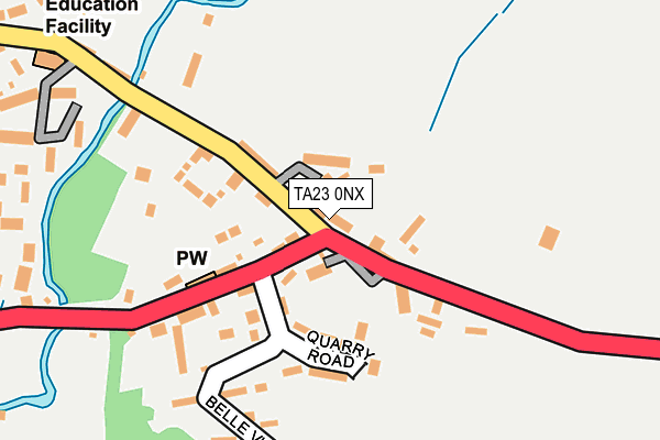 TA23 0NX map - OS OpenMap – Local (Ordnance Survey) TA23 0NX map - OS OpenMap – Local (Ordnance Survey)