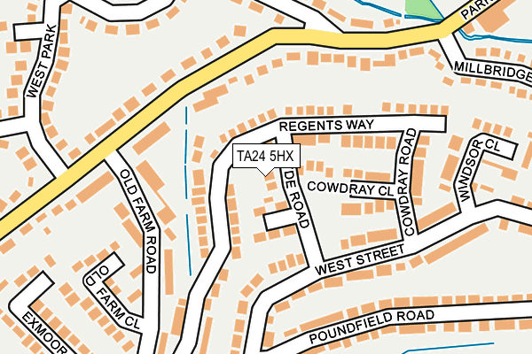 TA24 5HX map - OS OpenMap – Local (Ordnance Survey) TA24 5HX map - OS OpenMap – Local (Ordnance Survey)