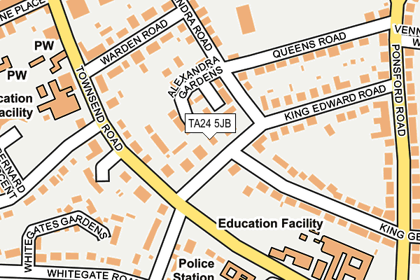 TA24 5JB map - OS OpenMap – Local (Ordnance Survey) TA24 5JB map - OS OpenMap – Local (Ordnance Survey)